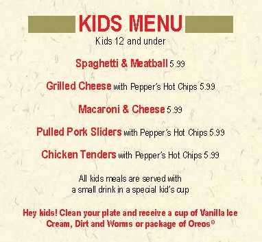 Page 5 of menu, Peppers Deli & Pasta Canandaigua, NY